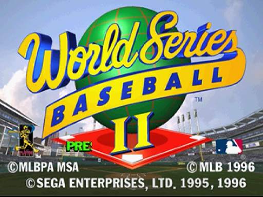 World Series Baseball II title screen for Sega Saturn